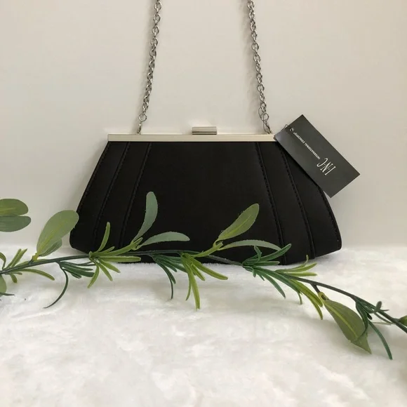 INC International Concepts Framed Wing Clutch, Black, NWT - Picture 1 of 8